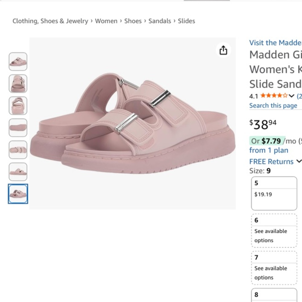 Madden Girl Pink Slide Sandals